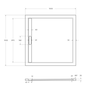 Поддон из искусственного мрамора CEZARES TRAY-AS-A-100-30-NERO