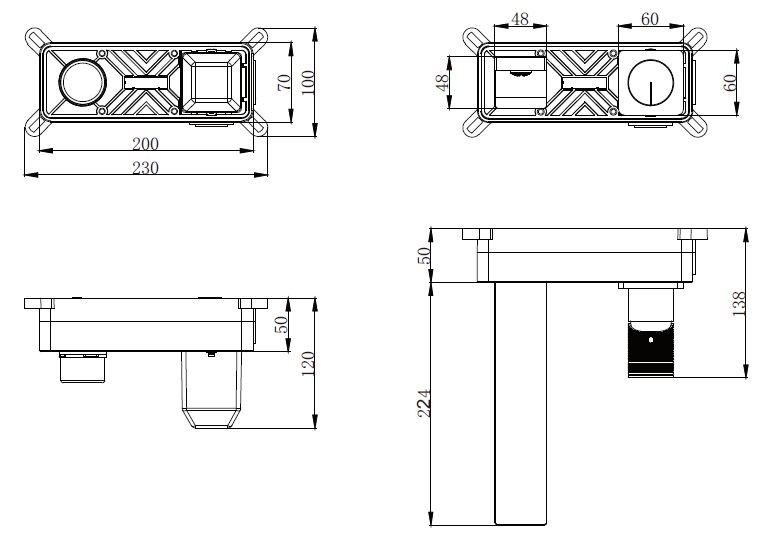 Смеситель для раковины Домус (Domus) VBFW-5DM01CH встраиваемый, хром