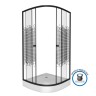 Душевой уголок Niagara Eco NG-003-14BLACK (80х80х195) низкий поддон(13см),черный,стекло мозаика,2 места