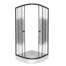 Душевой уголок Niagara Eco NG-003-14BLACK (80х80х195) низкий поддон(13см),черный,стекло мозаика,2 места
