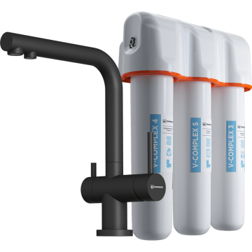 Комплект смеситель+фильтр Omoikiri Nagano-BL-P + Pure drop Lite