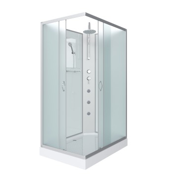 Душевая кабина Niagara Classic NG-43185-14QBKTG (110х80х210) низкий поддон(13см),стекло матовое,3 места