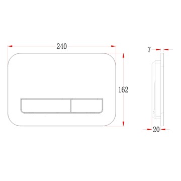 Кнопка смыва Veconi FLUSH V12, FLV12-CM, 240х162х7, пластик, хром матовый