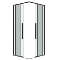 1/2 душевого ограждения Grossman Galaxy 1/2.K33.01.12.21.00 (120х195) черный матовый,стекло прозрачное, 1 место