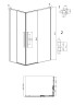 1/2 душевого ограждения Grossman Galaxy 1/2.K33.01.70.10.02 (70х195) раздвижная(правая),хром,стекло шиншилла,1 место