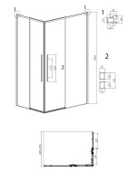 1/2 душевого ограждения Grossman Galaxy 1/2.K33.01.70.10.02 (70х195) раздвижная(правая),хром,стекло шиншилла,1 место