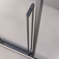 Душевой угол раздвижной Veconi Premium Ptato 300 SP GR-R, 1300х1000x2000, брашированный графит, стекло прозрачное