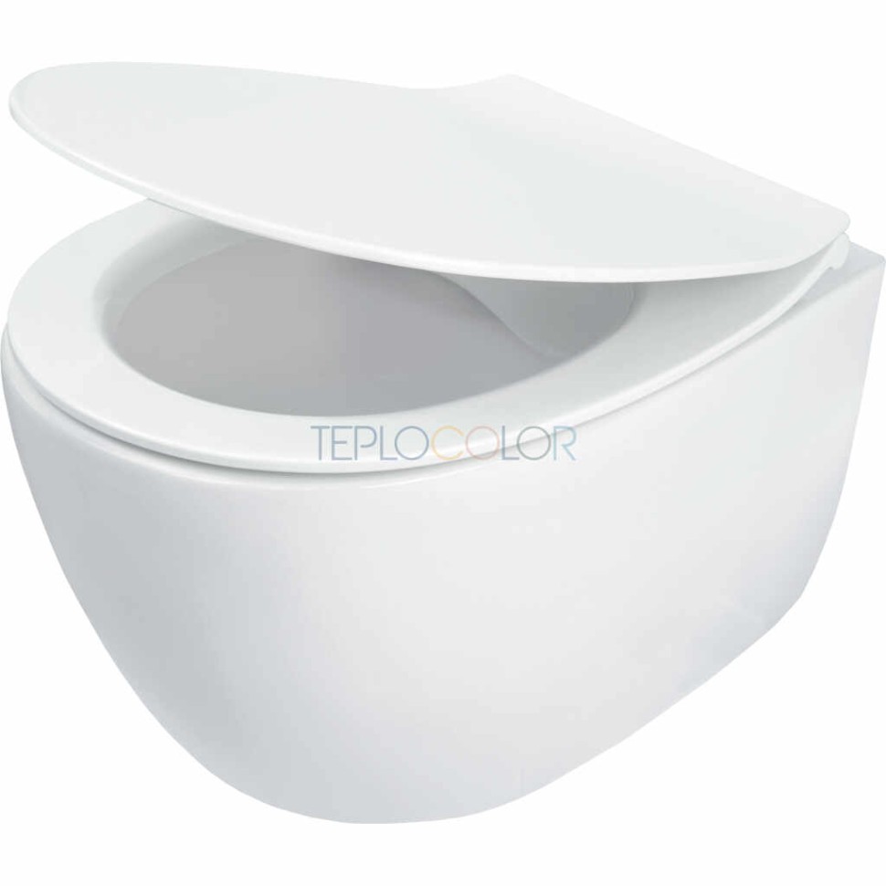 Унитаз, с крышкой, безободковый