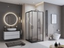 Душевой поддон из искусственного мрамора в комплекте с сифоном BelBagno UNO TRAY-MR-UNO-A-90-35-NERO-CR