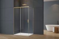 Душевой уголок Софт 2 (Soft 2) VSR-3SO28011CLG, 1100*800, брашированное золото, стекло прозрачное