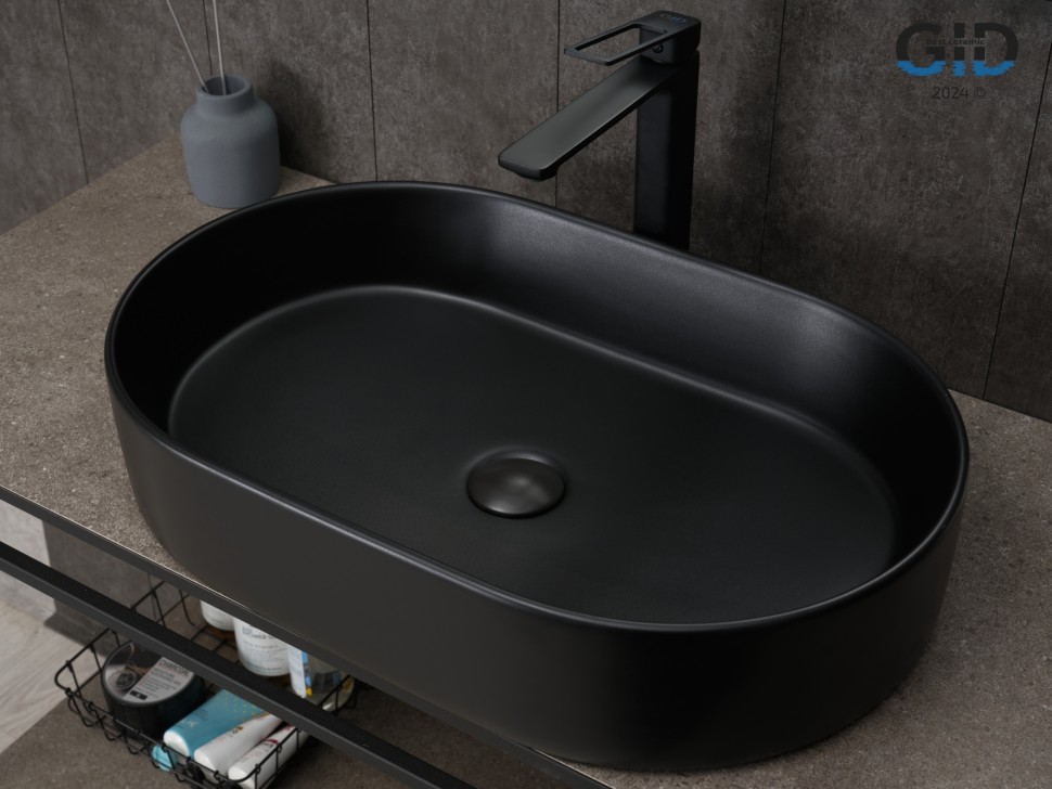 Раковина Gid Bm1479 53354 накладная черная матовая 61x38.5x12