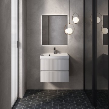 AQM900160WH "S1" тумба под умывальник подвесная 60 см., цвет белый глянец.