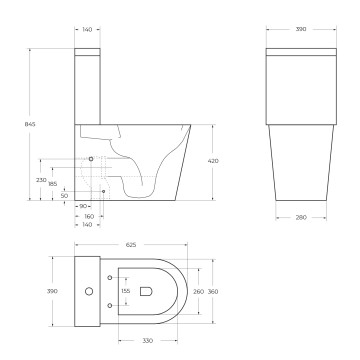 Чаша напольного унитаза со смывом TORNADO BelBagno FLAY-R BB2149CP-TOR