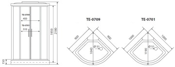 Timo eco TE-0709 душевая кабина 90*90*218