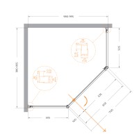 Душевой уголок CEZARES ECO-O-P-1-100-C-Cr