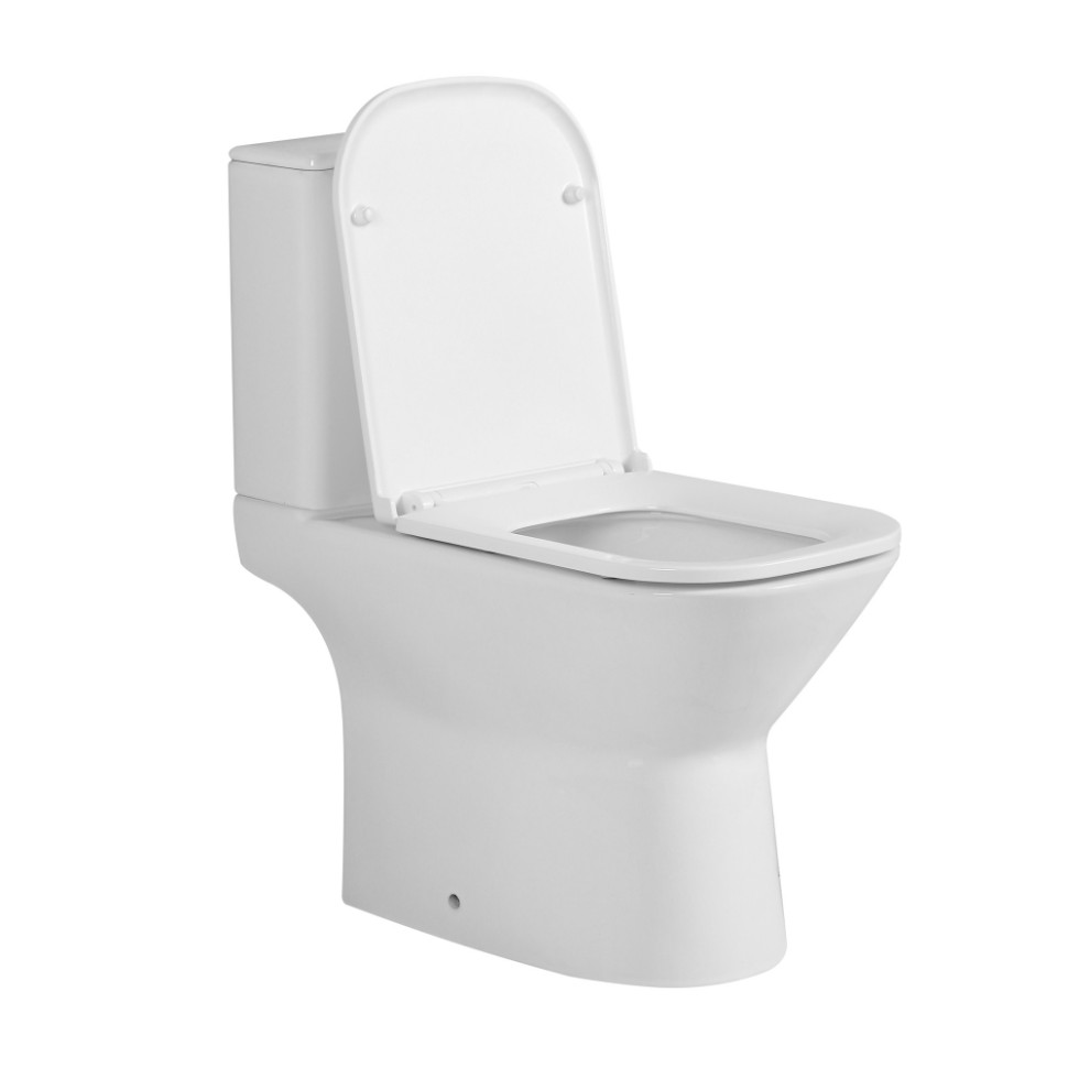 Унитаз ABBER Rechteck AC1221 компакт белый, безободковый, смыв торнадо