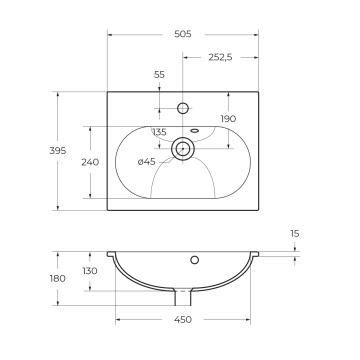 Керамическая раковина BelBagno BB1923-500