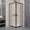 Душевой уголок RGW Passage 90-100 х 90-100 х 195 см PA-038-B квадратный, черный цвет, прозрачное стекло 6 мм, EasyClean (350803899-14)
