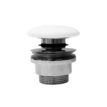 Донный клапан клик-клак GSI SPARES PCS09 для раковин/биде с переливом, цвет Белый матовый