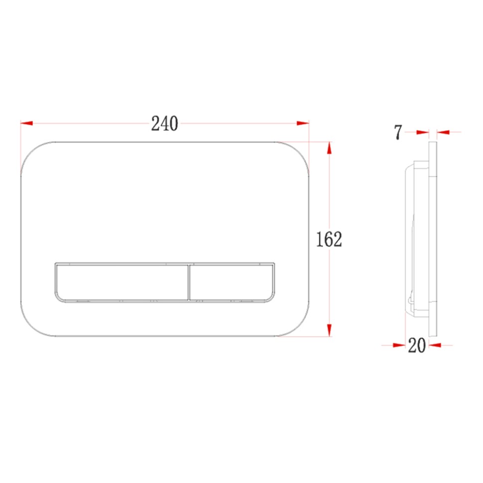 Кнопка смыва Veconi FLUSH V12, FLV12-GM, 240х162х7, пластик, оружейная сталь матовая