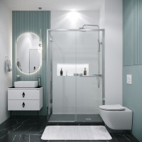 Душевое ограждение Grossman Style 100.K33.05.130.10.00-200.K33.05.70.10.00 (130х70х195) раздвижная,хром,стекло прозрачное,2 места