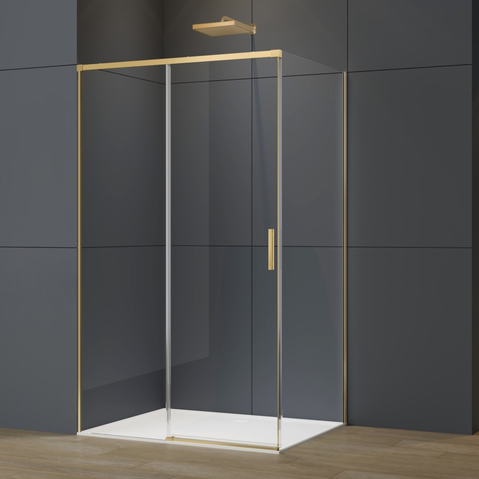 Душевой уголок Софт 2 (Soft 2) VSR-3SO28012CLG, 1200*800, брашированное золото, стекло прозрачное