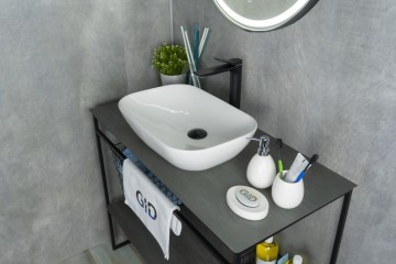 Раковина Gid N9447 51157 накладная белая 51x34x13