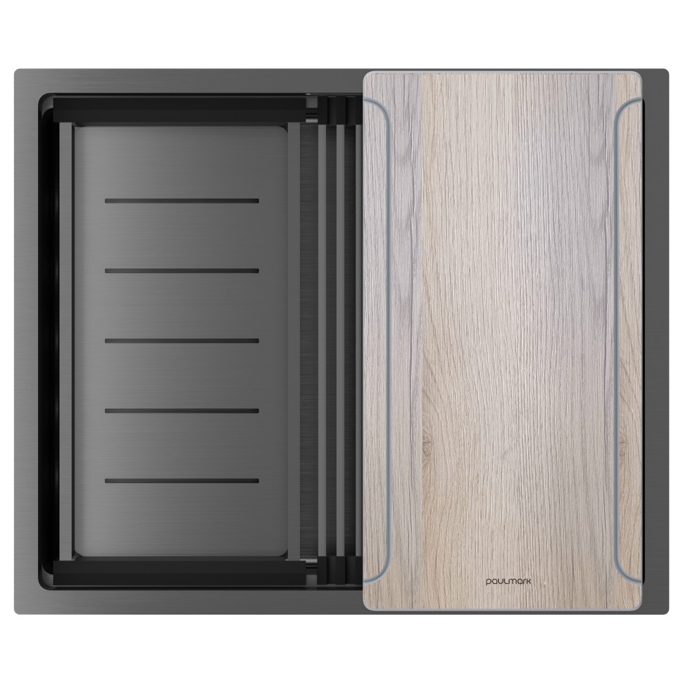 Мойка нерж. сталь NEXT-MULTI SINK 54-L UNI, PM785445-L-GM, вороненая сталь, 540х450мм, Paulmark