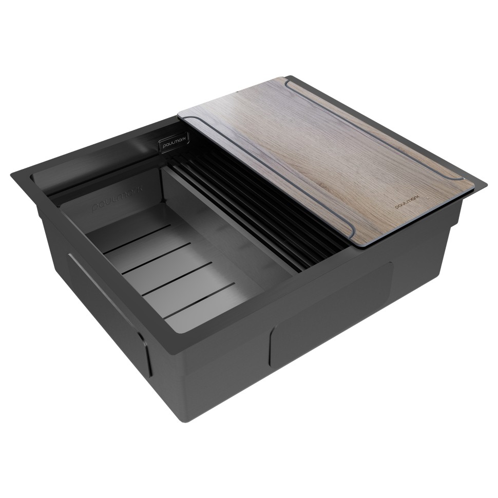 Мойка нерж. сталь NEXT-MULTI SINK 54-L UNI, PM785445-L-GM, вороненая сталь, 540х450мм, Paulmark