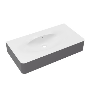 Раковина Каприз (Caprise) VCB-4CA100MWG, Corian, цвет белый матовый + серый матовый