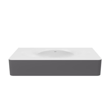 Раковина Каприз (Caprise) VCB-4CA100MWG, Corian, цвет белый матовый + серый матовый
