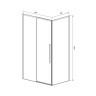 Душевой уголок Slim-N VSR-4SN8014CLGM, 1400*800, вороненая сталь, стекло прозрачное