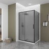 Душевой угол Veconi Ottimo P20SP B, 1100х1000х1900 черный матовый, стекло тонированное матовое