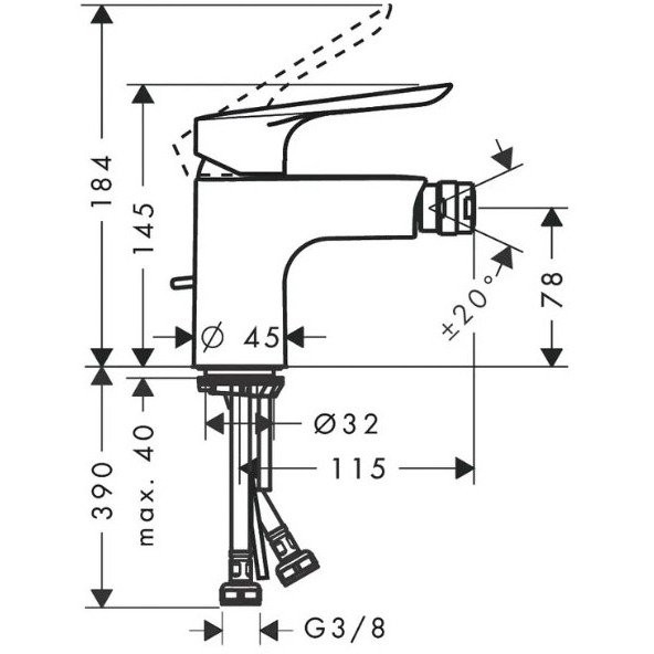 Смеситель для биде Hansgrohe Logis E 71232000 хром