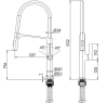 Смеситель для кухни Barrel, брашированная сталь, Ba214029-BS, Paulmark