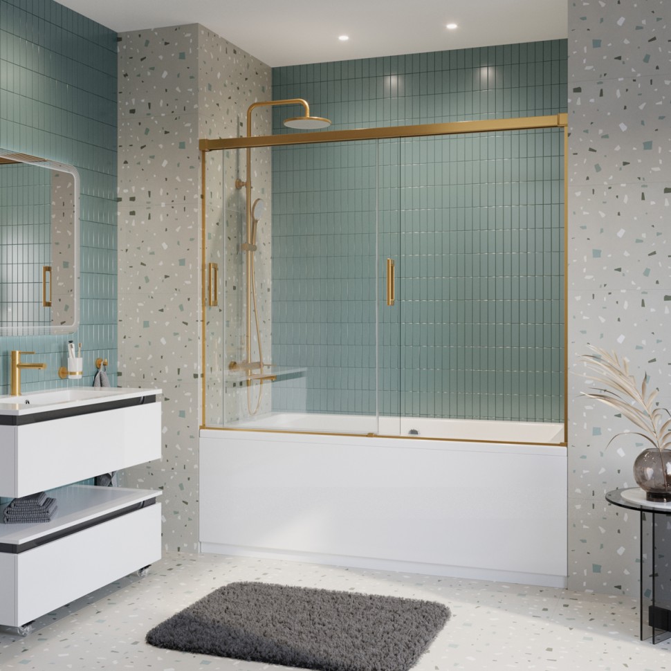 Душевая шторка на ванну CEZARES TANDEM-SOFT-VF-2-180/145-C-BORO-IV