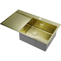 Кухонная мойка Omoikiri Akisame 86-R Side-LG нерж. сталь/светлое золото