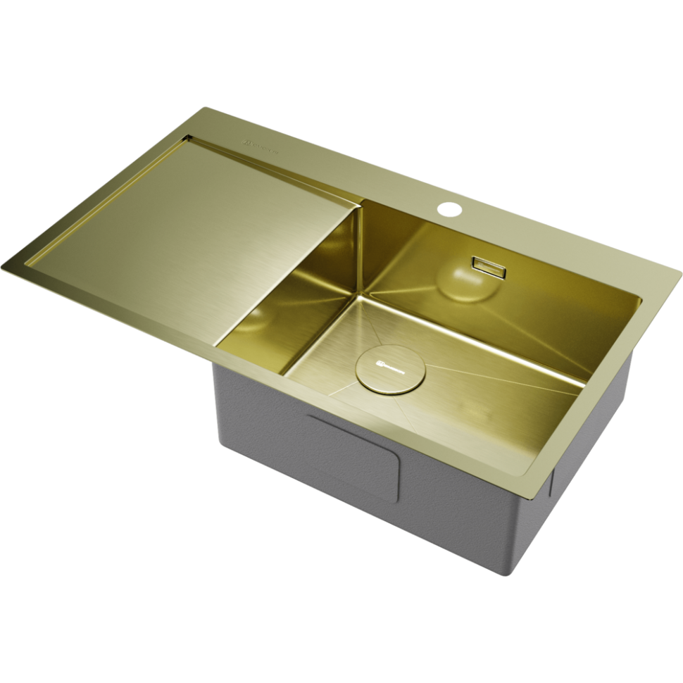 Кухонная мойка Omoikiri Akisame 86-R Side-LG нерж. сталь/светлое золото