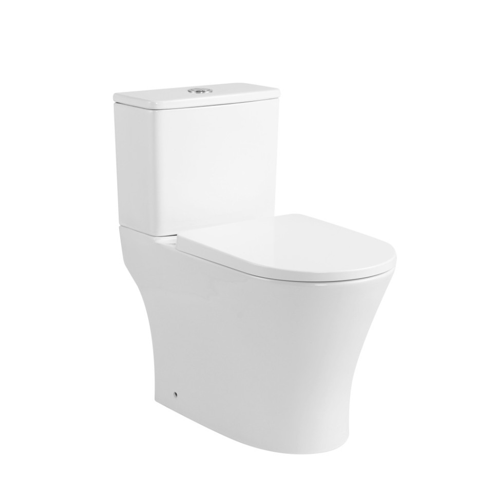 TORO Унитаз напольный белый, безободковый TORNADO, тонкое сиденье дюропласт, soft close IBERICA BLANCA