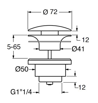 Донный клапан клик-клак GSI SPARES PCS24 для раковин/биде с переливом, цвет розовый матовый Blush