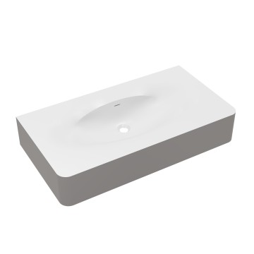 Раковина Каприз (Caprise) VCB-4CA100MWLG, Corian, цвет белый матовый + светло-серый матовый