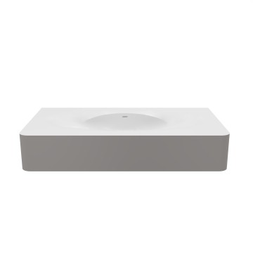 Раковина Каприз (Caprise) VCB-4CA100MWLG, Corian, цвет белый матовый + светло-серый матовый