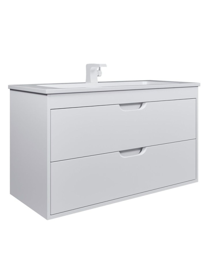 Тумба под раковину для ванной подвесная Uperwood Modul 95х44,4х55 см, белаяатовая
