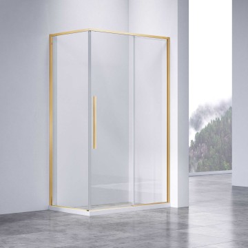Душевой уголок Слим-Н (Slim-N) VSR-4SN8014CLG, 1400*800, брашированное золото, стекло прозрачное
