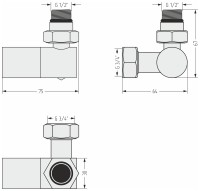 Вентиль 3D правый цилиндр (G 1/2&quot; НР х G 3/4&quot; НГ)
