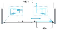 Душевая дверь BelBagno DUE-BF-1-110-C-Cr