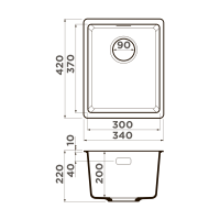 Кухонная мойка Omoikiri Kata 34-U-BL Artgranit/черный