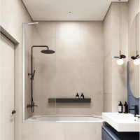 Шторка на ванну Veconi Palau PL-84B, 600x1500, черный, стекло прозрачное