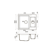 Кухонная мойка Omoikiri Sakaime 60-2-BL Tetogranit/черный