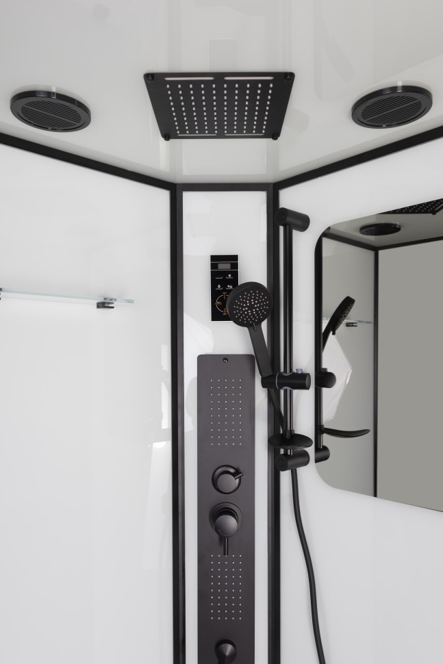 Душевая кабина Niagara Premium NG-6901-01G BLACK (90х90х210) низкий поддон(16 см),черный,стекло тонированное,4 места